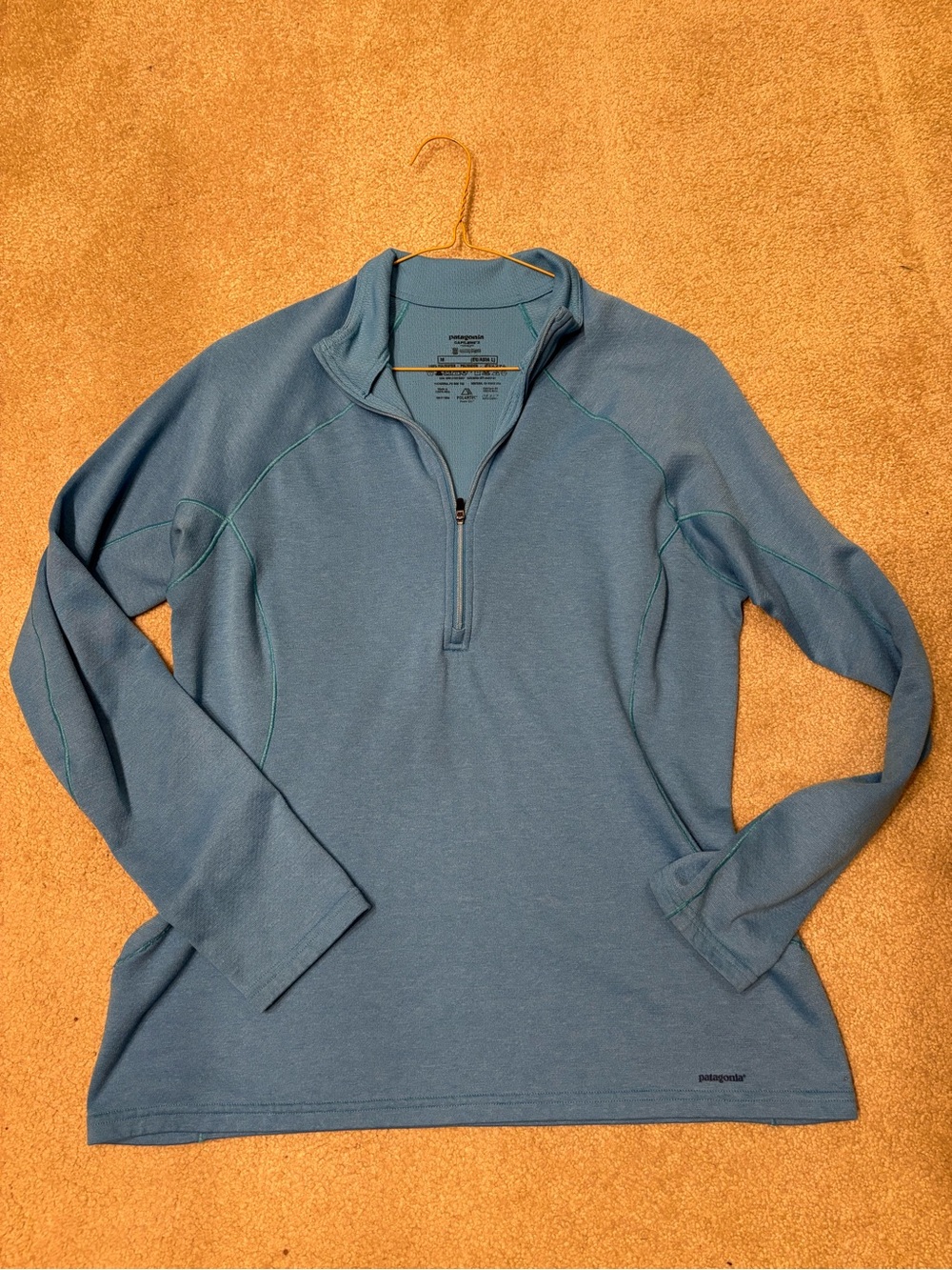Patagonia Women's Light Blue Half-Zip Performance Pullover